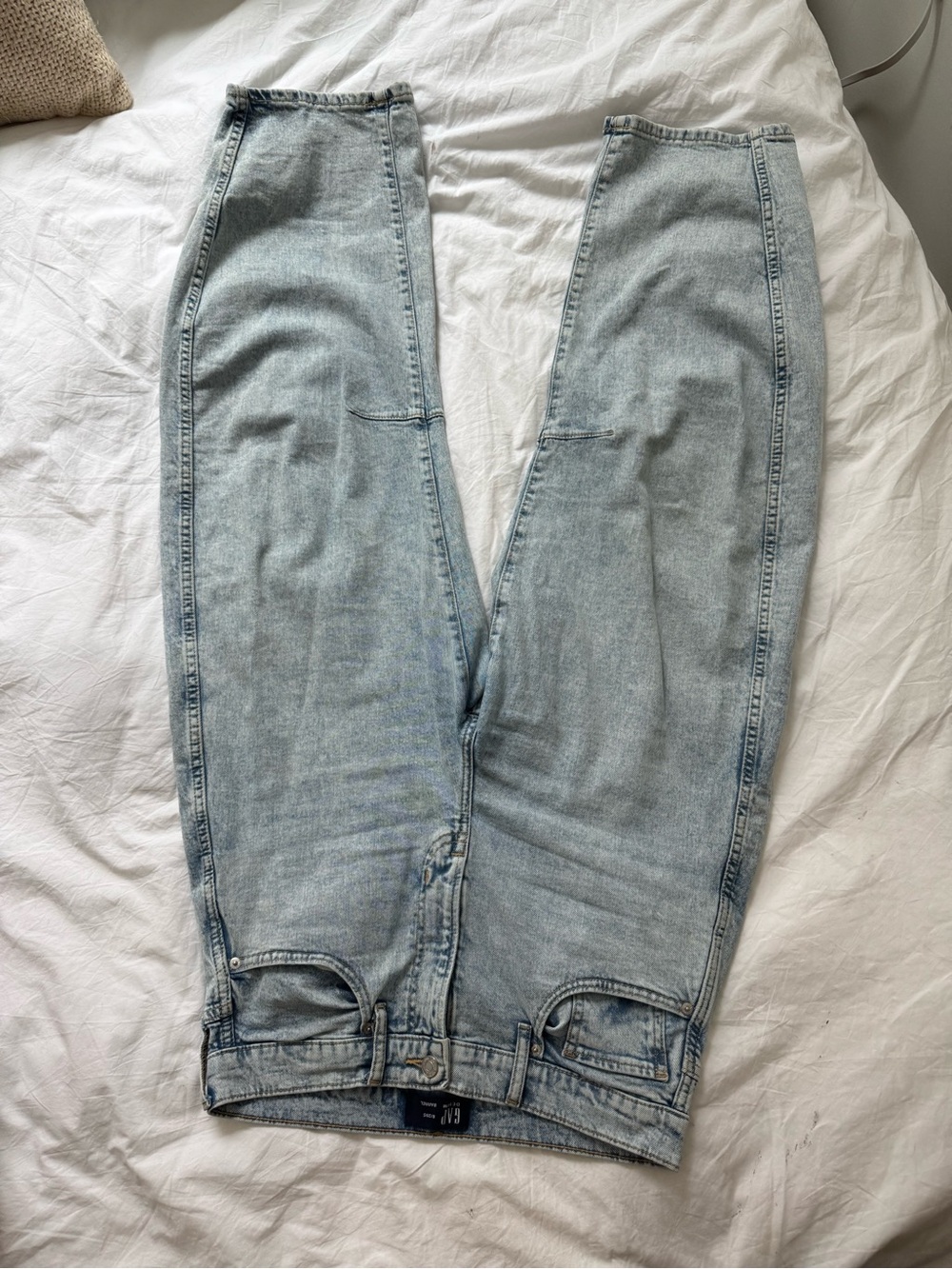 GAP Light Blue Barrel Jeans with Silver Button